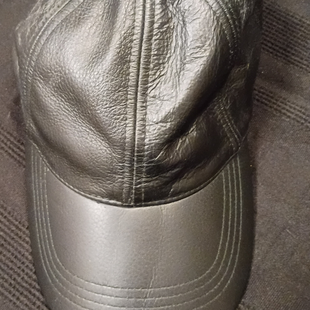 Black Leather Baseball Cap - Classic Men’s Hat